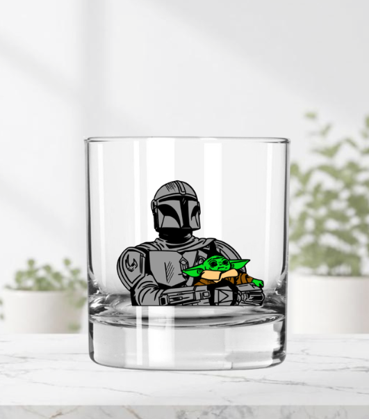 Mandalorian and Grogu Whiskey Glass