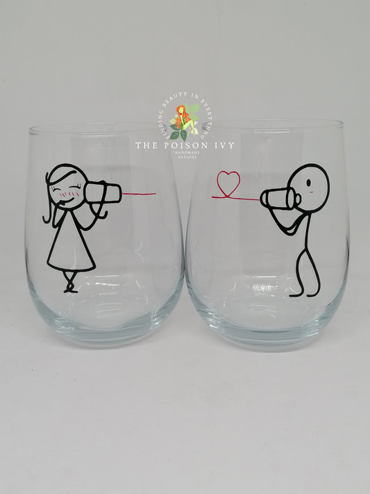 String Telephone Glass