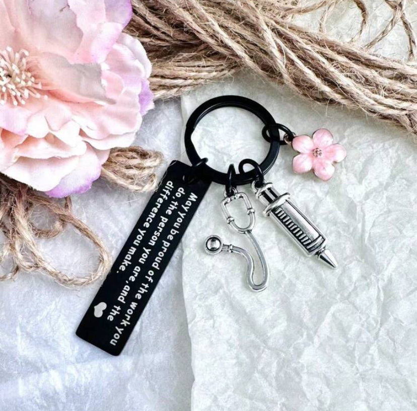 Nurse Stainless Steel Keyring