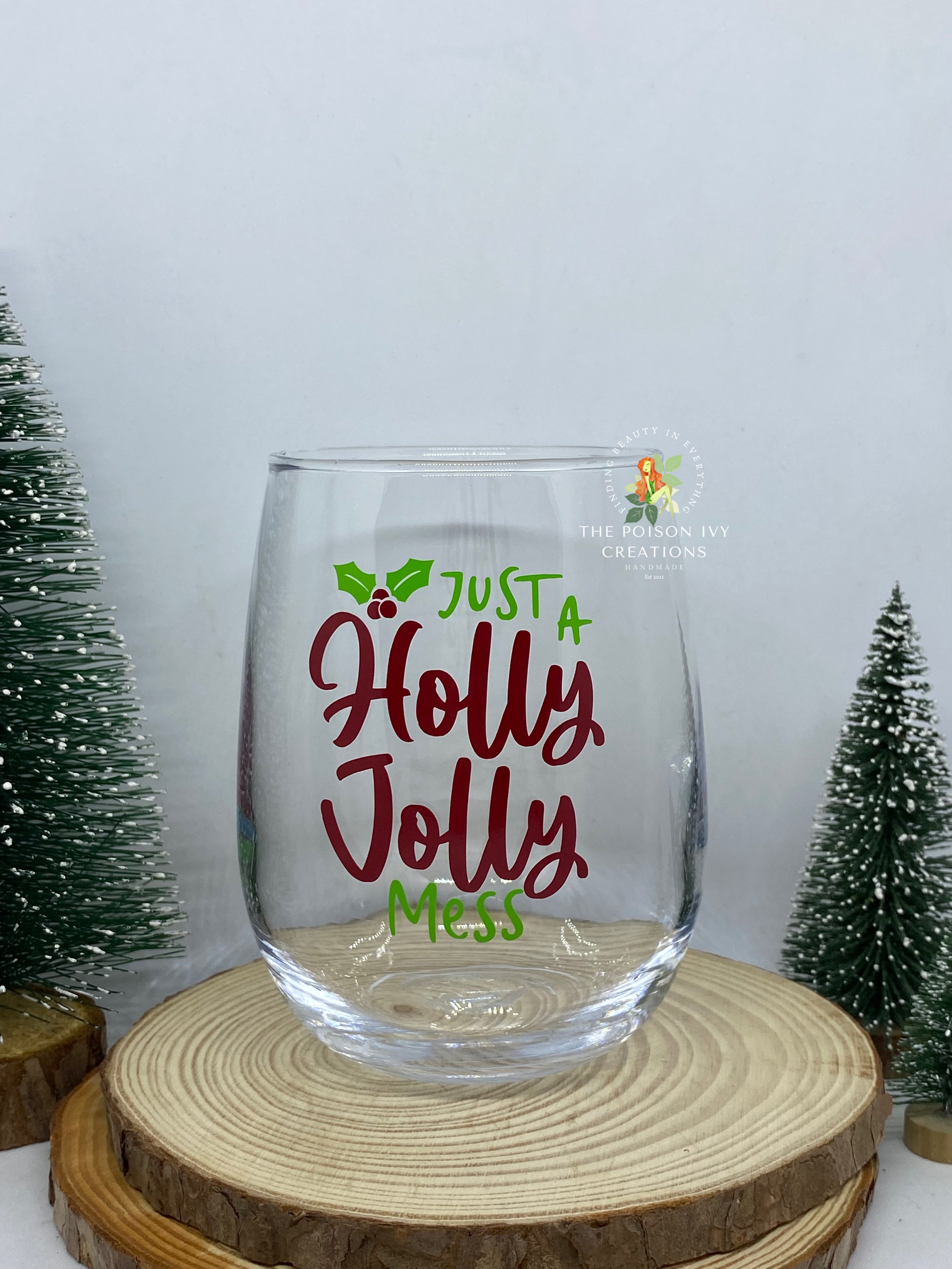 Mess Glass Holly Jolly Mess Glass – The Poison Ivy Creations