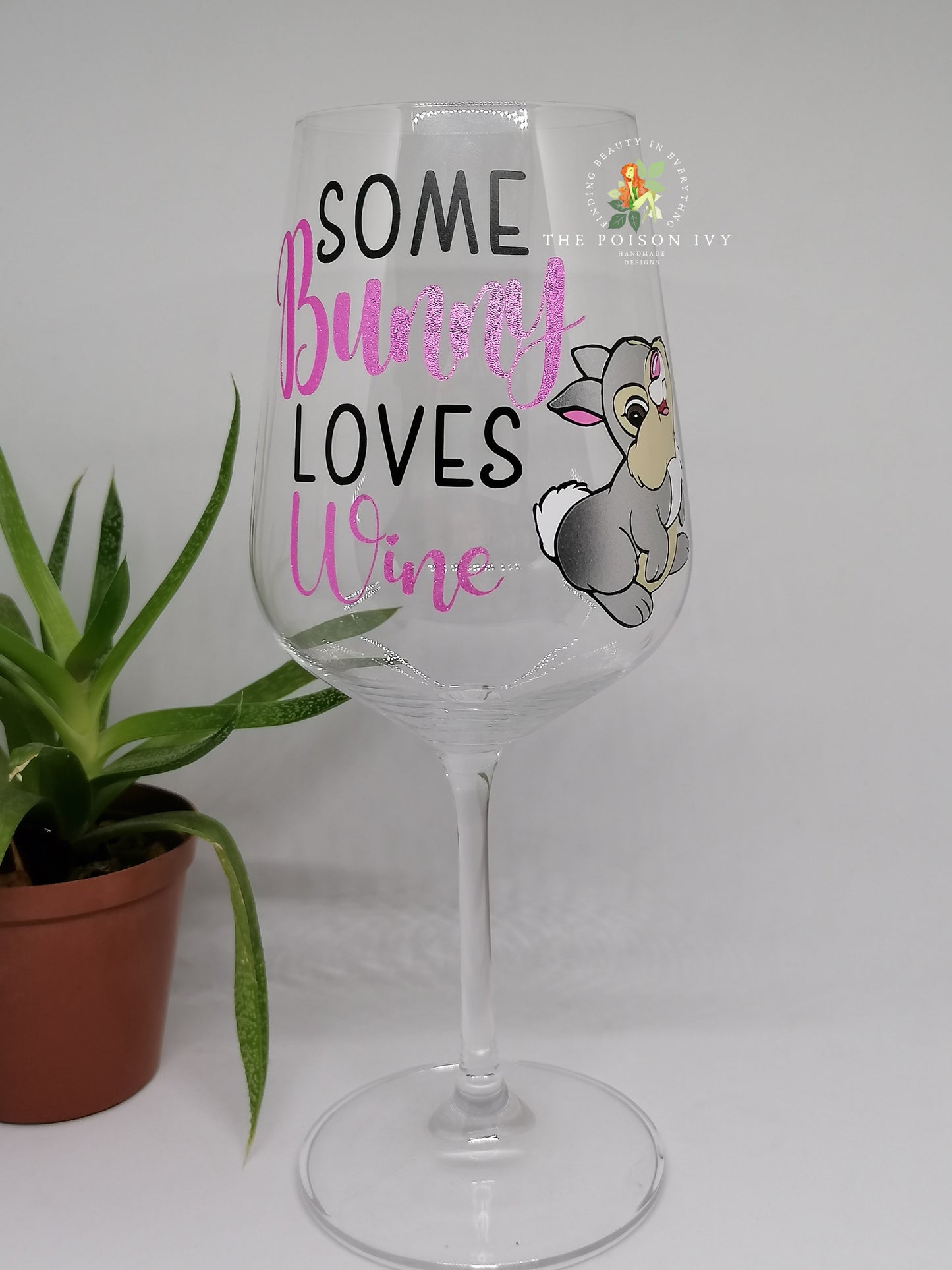 Some Bunny Loves Wine Glass