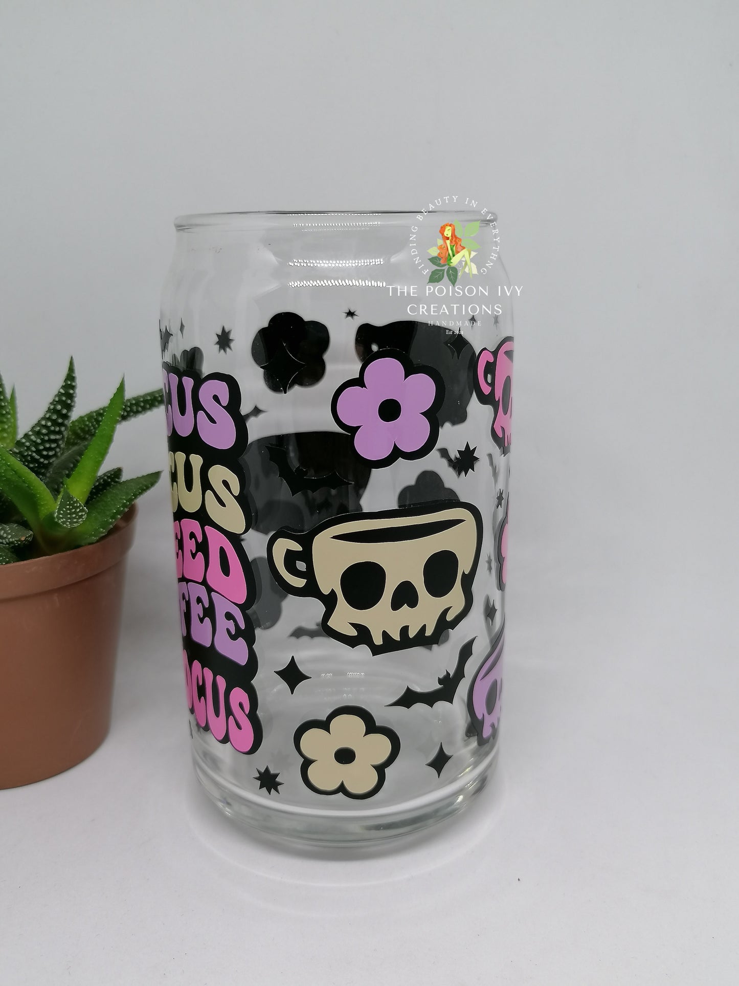 Hocus Pocus Halloween Can Glass