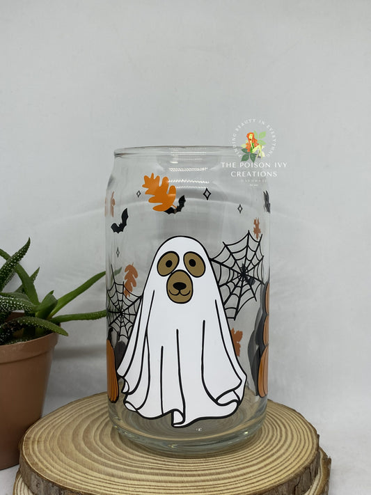 Dog ghost can glass