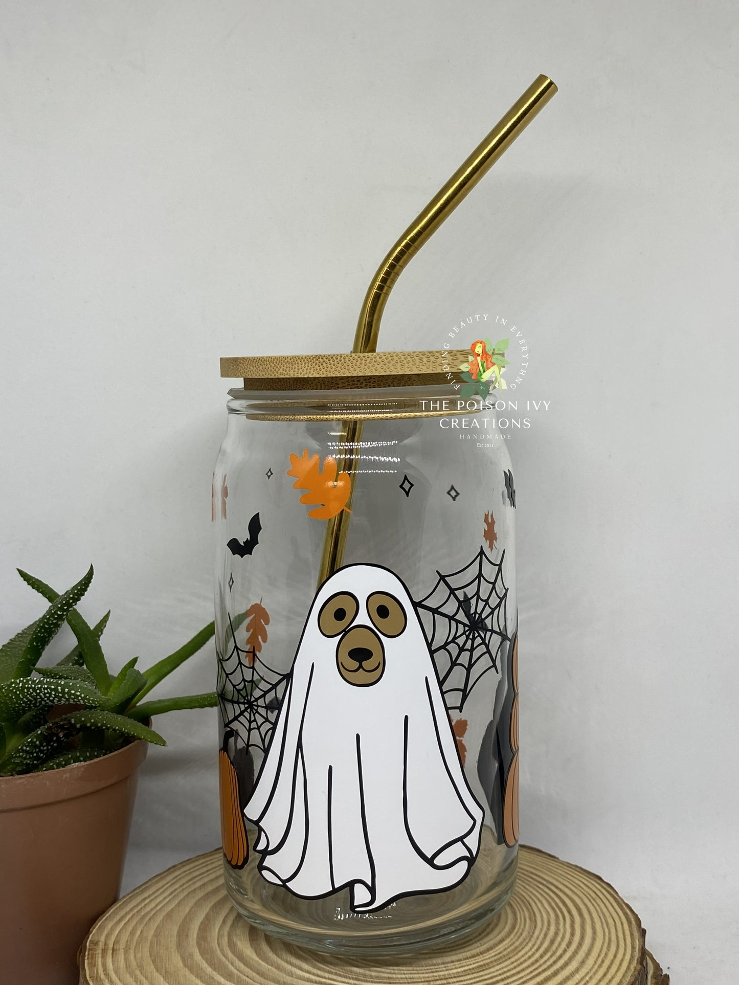 Dog ghost can glass