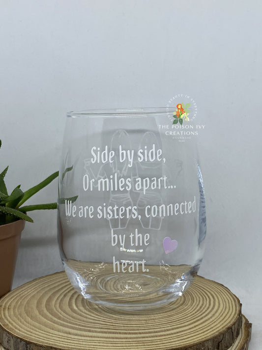 Side By Side friendship glass