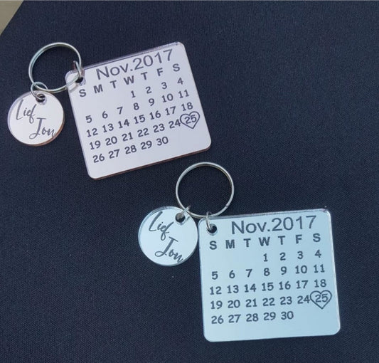 Engraved Calendar Keyring