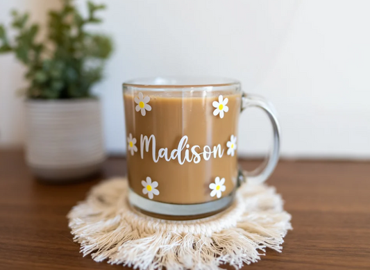 Personalized Daisy Clear Mug