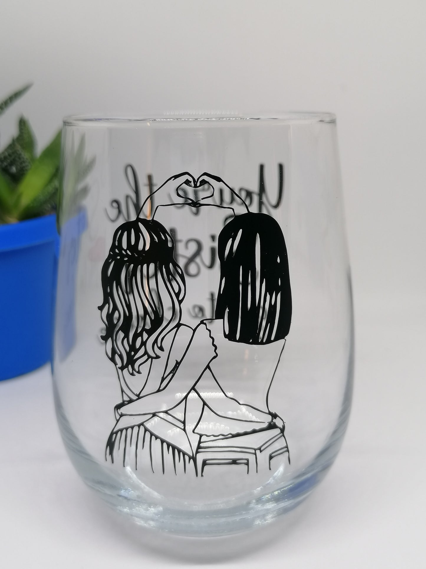 Side By Side friendship glass