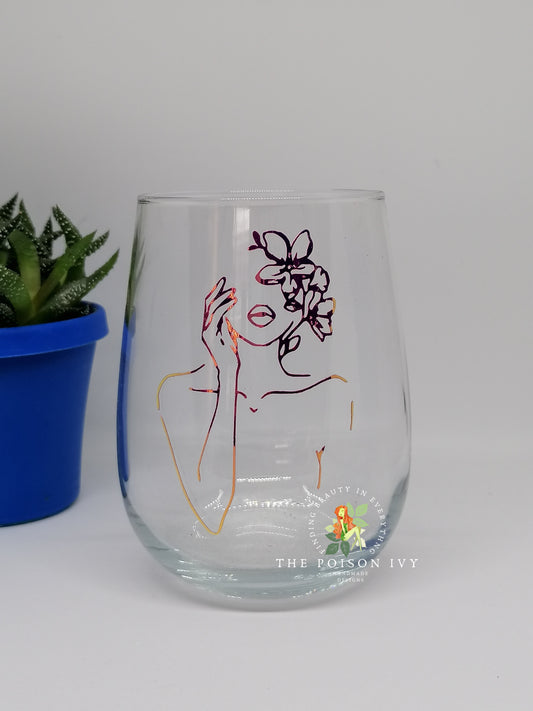 Feminine Flower Glass