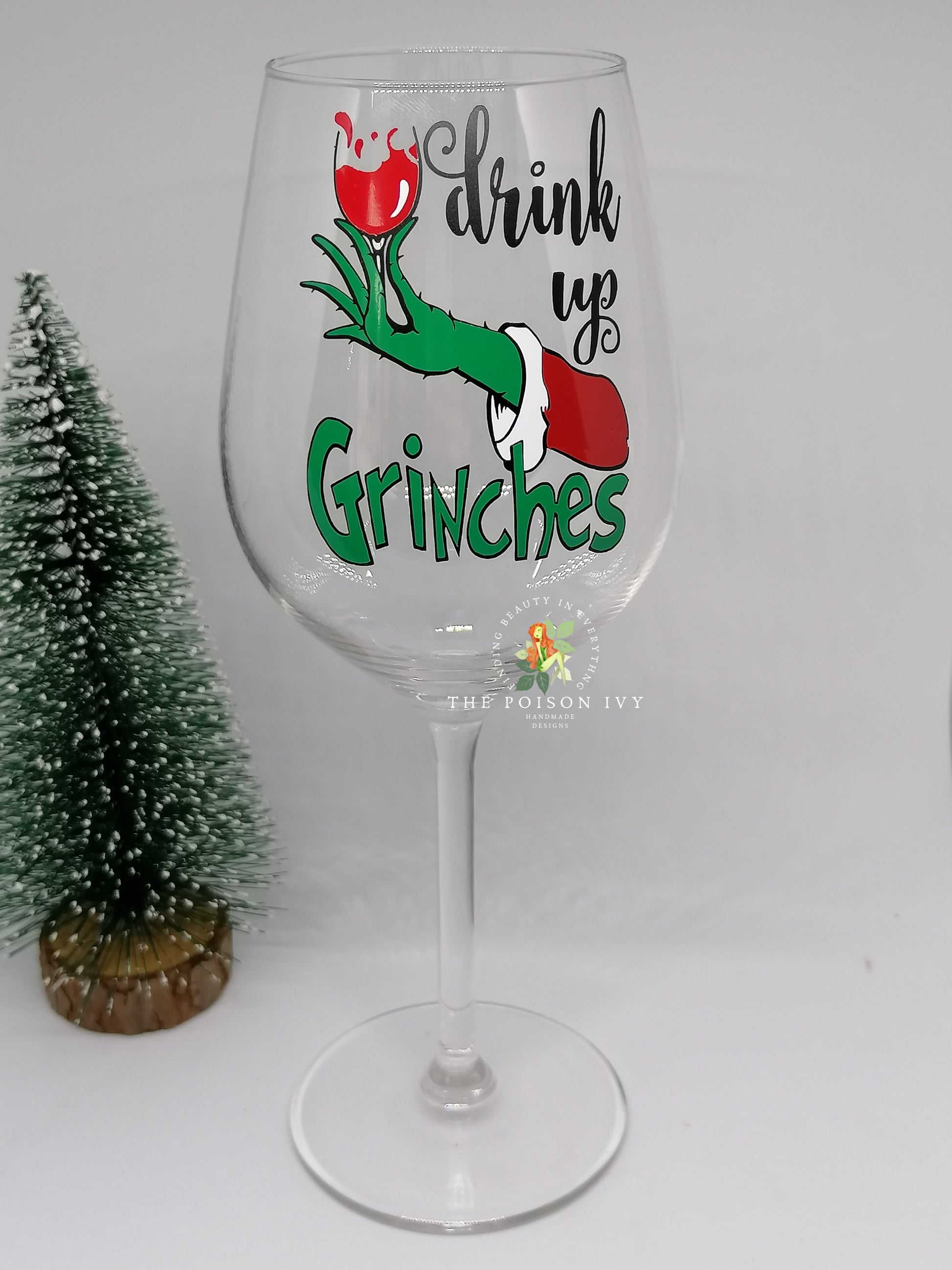 Good Womens Drink Up Grinches Inside Wine Glass Graphic Christmas V-Neck  Cute Gift Metal Print by Ezone Prints - Fine Art America
