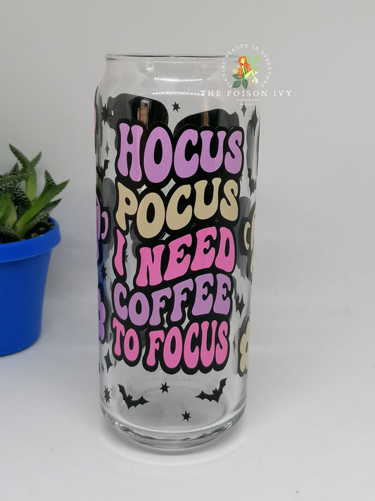 Hocus Pocus Coffee to Focus Can Glass