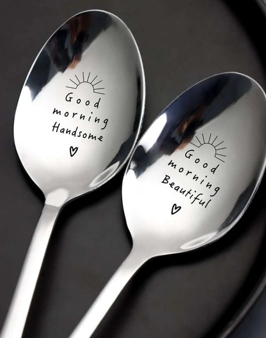 Good Morning Engraved Spoons